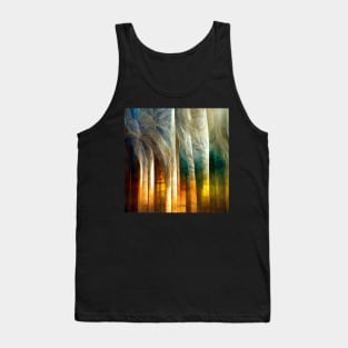 Abstract Birch Trees Stained Glass Tank Top